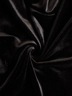 Elegant Black Velvet And Satin Midi Dress