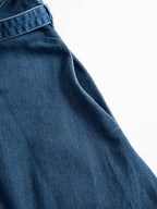 Elegant Zippered Belted Denim Midi Dress