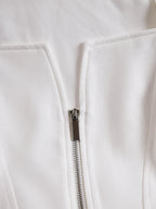 Mooyius Plain Structured Zip-Front Midi Dress
