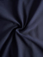 Elegant Navy Cape-Sleeve Midi Dress