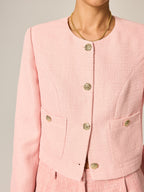 Tweed Metal Button Blazer