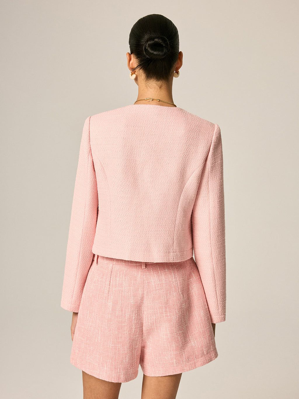 Tweed Metal Button Blazer