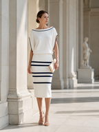 Elegant Batwing Sleeve Midi Dress