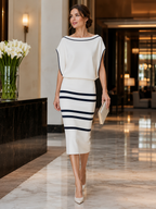 Elegant Batwing Sleeve Midi Dress
