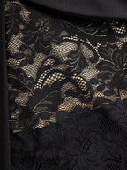 Sophisticated Black Blazer-Style Lace Midi Dress
